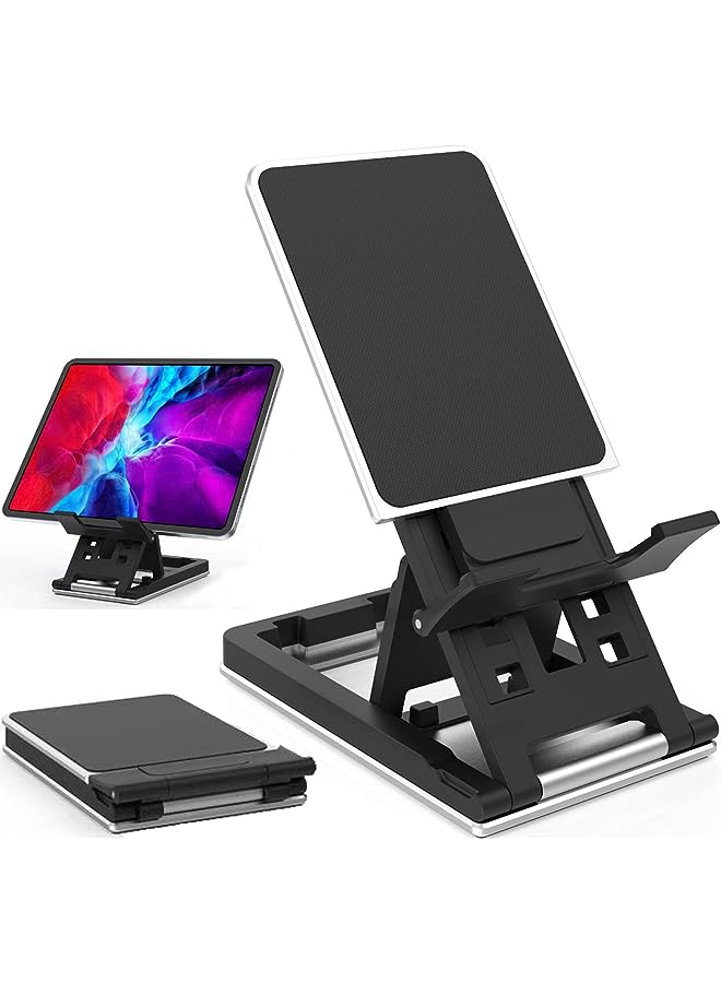 PYLCO SMART Phone Stand for Mobiles - Tablet Holder Stand for Desk Adjustable and Foldable - Mobile Phones Stand Holders Compatible for All New iPads iPhone 13 12 Pro Samsung S22 S21 Ultra (Black 1-Pack) - Image 1