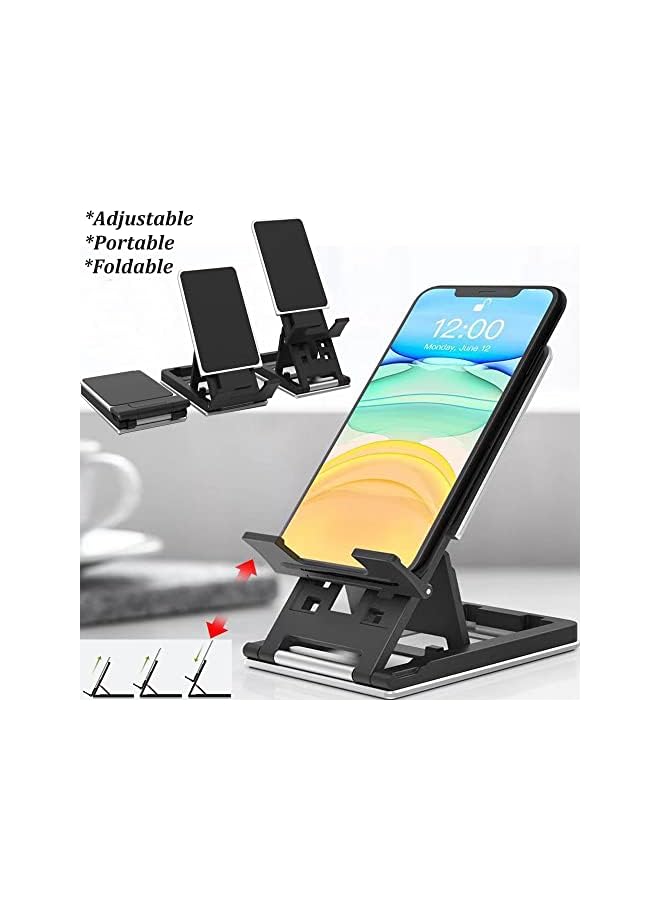 PYLCO SMART Phone Stand for Mobiles - Tablet Holder Stand for Desk Adjustable and Foldable - Mobile Phones Stand Holders Compatible for All New iPads iPhone 13 12 Pro Samsung S22 S21 Ultra (Black 1-Pack) - Image 3