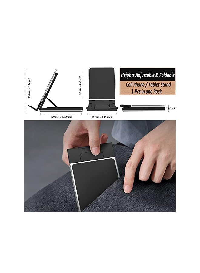 PYLCO SMART Phone Stand for Mobiles - Tablet Holder Stand for Desk Adjustable and Foldable - Mobile Phones Stand Holders Compatible for All New iPads iPhone 13 12 Pro Samsung S22 S21 Ultra (Black 1-Pack) - Image 4