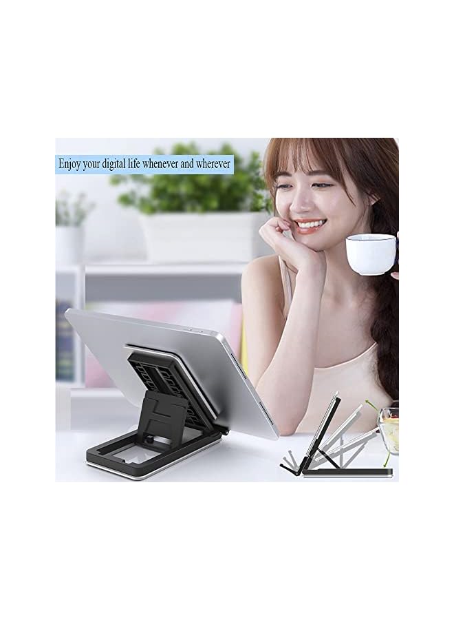 PYLCO SMART Phone Stand for Mobiles - Tablet Holder Stand for Desk Adjustable and Foldable - Mobile Phones Stand Holders Compatible for All New iPads iPhone 13 12 Pro Samsung S22 S21 Ultra (Black 1-Pack) - Image 2