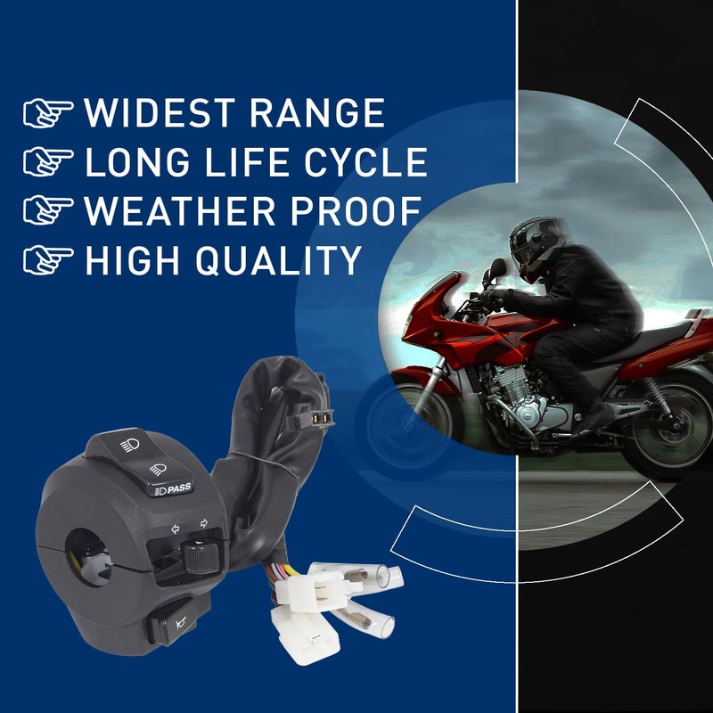 UNO Minda "Uno Minda SW-0639AB-M01 Handle Bar Switch (Left Hand Side) With Self Start- 4 Pin Male White Coupler, 3 Pin Male White Coupler, 3 Pin Bullet Terminals For Yamaha R15 New" - Image 4