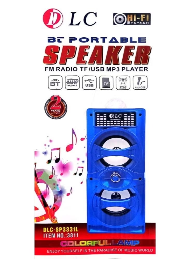 دي إل سي  مكبر صوت محمول يعمل بالبطاقة، كمبيوتر محمول، مشغل MP3، مشغل MP4، منفذ USB، بلوتوث