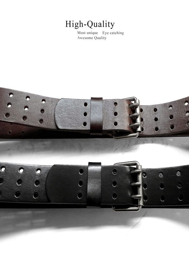 بيلتس.كوم حزام جينز كاجوال من قطعة واحدة من الجلد الطبيعي المحبب بالكامل من Belts.com طراز BS200، بتصميم عتيق، عرض 1-3/4 بوصة (45 مم) (أسود، 34) - Image 4