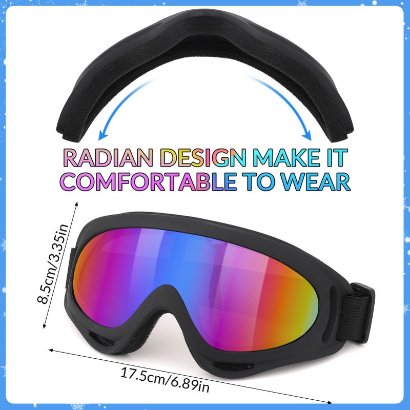 ZhouBoat Ski Goggles, 8 Pack Snowboard Goggles for Men Women Kids, Skiing Snowboard Motorcycle Glasses for Adult Youth, Colorful - Image 4