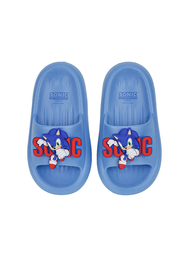 Urbanhaul  UrbanHaul Boys Sega Sonic Print Slip on Sliders For Kids Suitable for Daily Use :- Blue for Men | Best Price UAE