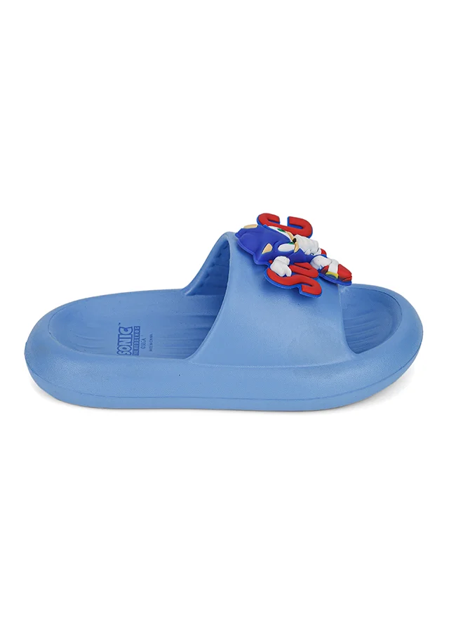 Urbanhaul  UrbanHaul Boys Sega Sonic Print Slip on Sliders For Kids Suitable for Daily Use :- Blue for Men | Best Price UAE