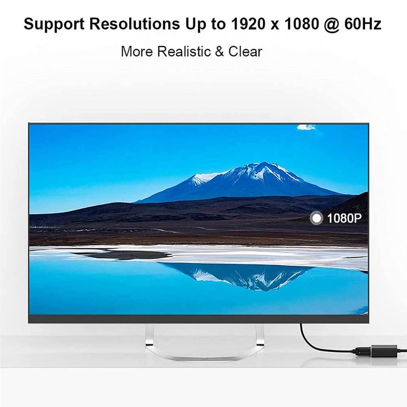 Mindorlen USB to Vga Adapter,USB 3.0/2.0 to Vga Adapter Multi-Display Video Converter- Pc Laptop Windows 7/8/8.1/10,Desktop,Laptop,Pc,Monitor,Projector,HDTV,Chromebook. No Need Cd Driver. (Black) - Image 3