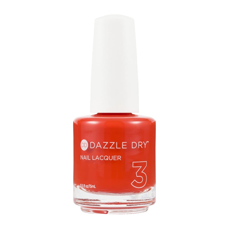Dazzle Dry Nail Lacquer (Step 3) - Red Hot Chili - A bright orangey red. Full coverage cream. (0.5 fl oz) - Image 1