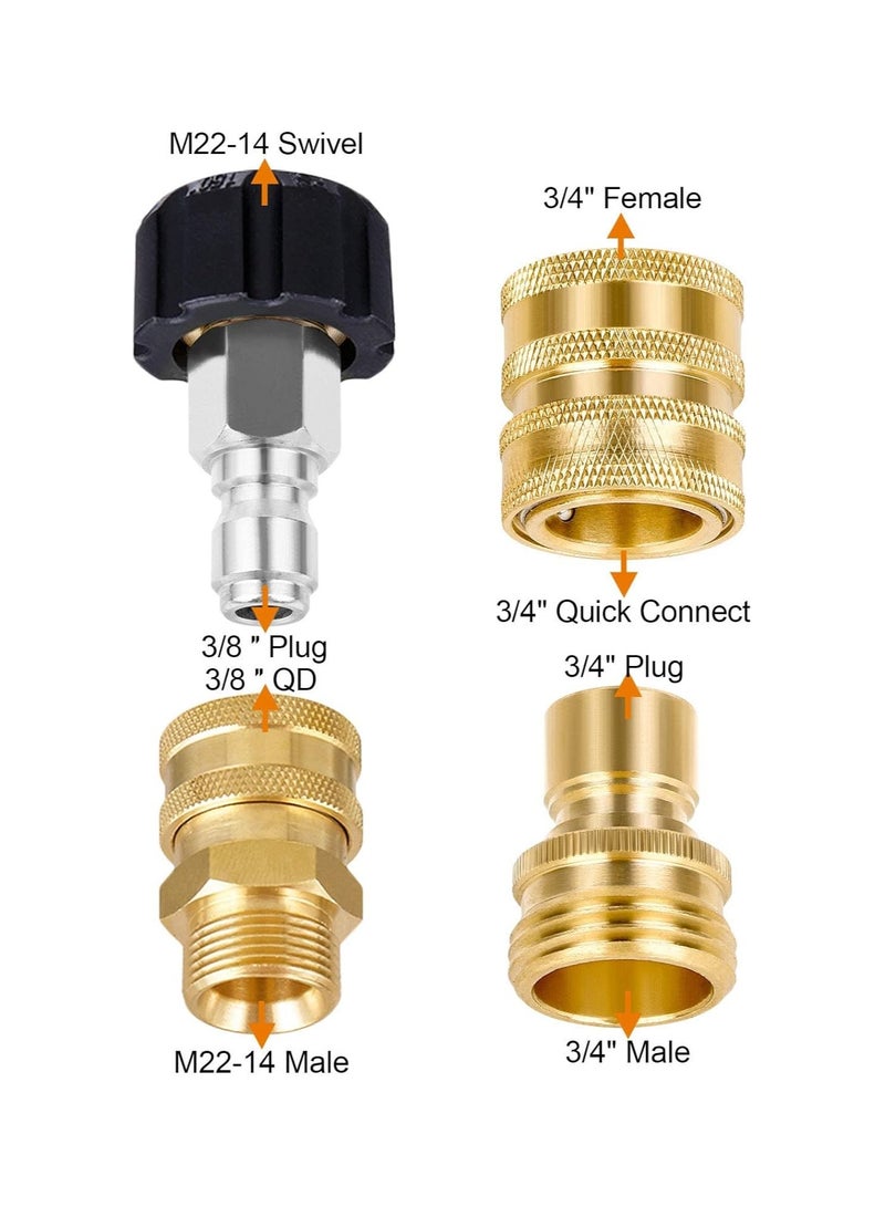KASTWAVE Pressure Washer Adapter Set, Water Gun Wire Tube, Quick Disconnect Kit, M22 Swivel to 3/8'' Connect Fittings, 3/4" to Release for Power Washer... - Image 4