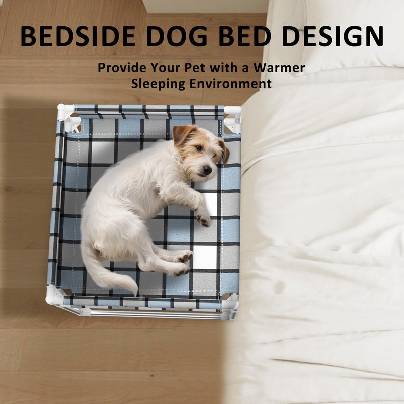 Caghash Bedside Window Pet Cat Bed - Dog Bed with Guardrail Extension Attached to Human Bed Height Elevated Dogs Cats Window Perch Bedside Dog Cot Sleeper Hammock Furniture Pet Beds (20'' x 20'' x 24'') - Image 2