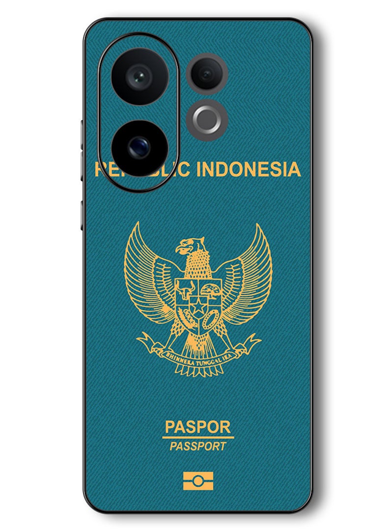 Theodor Case Compatible with Vivo V60 6.77 Inch Protection Shockproof Bumper Cover Indonesia Passport - Image 1