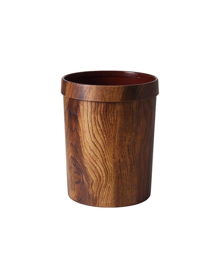 سلة مهملات خشبية، سلة مهملات، سلة مهملات، محاكاة عتيقة، سلة مهملات خشبية بلاستيكية، سلة مهملات على طراز المزرعة، مناسبة للمنزل والمكتب - Image 1