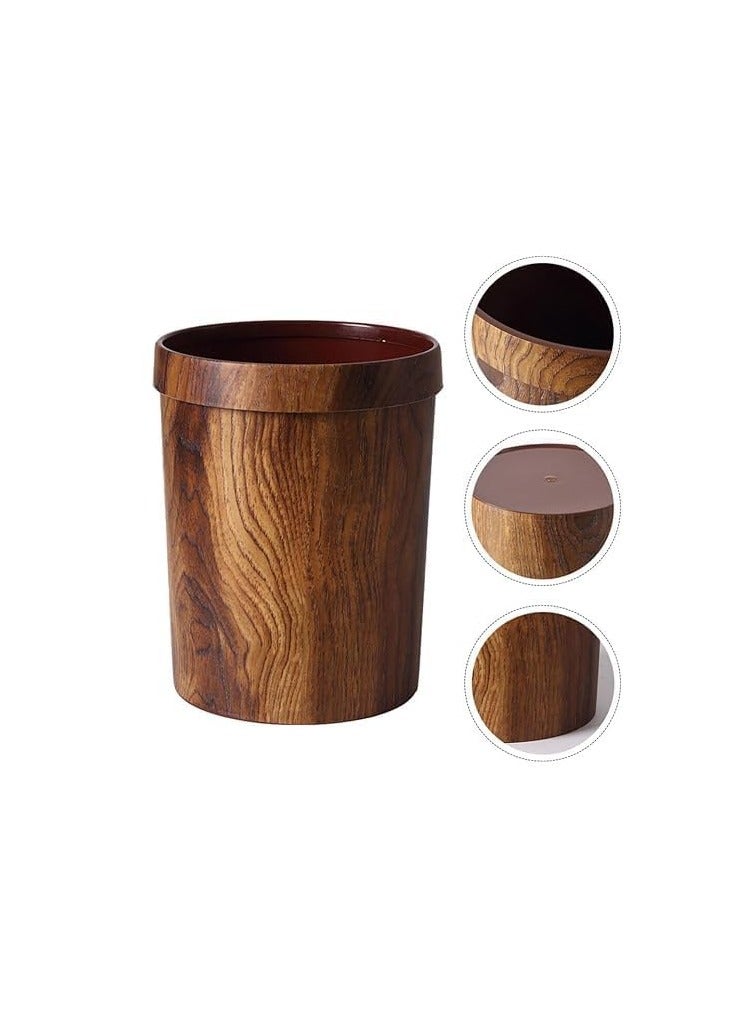 سلة مهملات خشبية، سلة مهملات، سلة مهملات، محاكاة عتيقة، سلة مهملات خشبية بلاستيكية، سلة مهملات على طراز المزرعة، مناسبة للمنزل والمكتب - Image 2