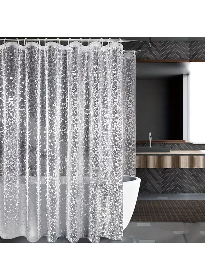 ستارة دش PEVA مع بطانة شفافة 59.06 × 70.87 بوصة تصميم حصى غطاء حوض الاستحمام والحمام - Image 1