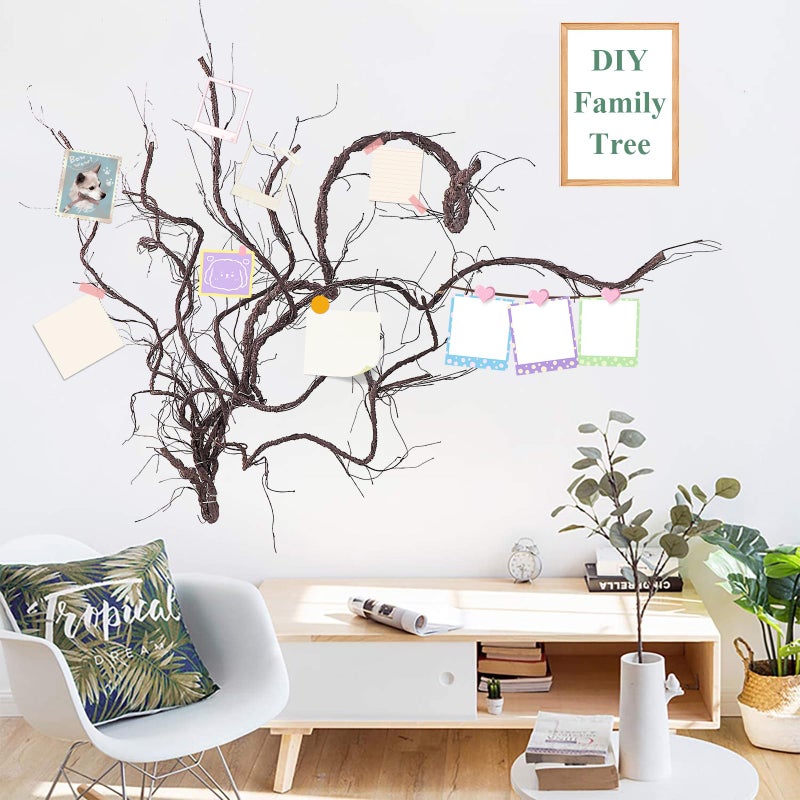 Fosolasi 300cm/118inch Bendable Brown Small Artificial Tree Branches Fake Tree Trunk Garland Rattan Wreath Cherry Blossom Grape Vines Floral for Wall Hanging Front Door Reptile Habitat Decoration - Image 5