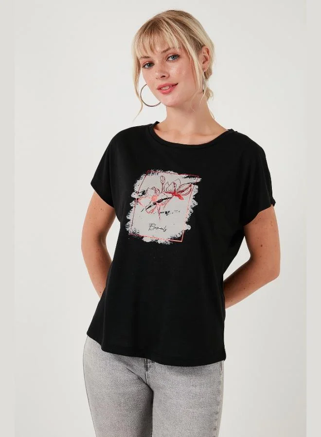 Lela Lela Printed Crew Neck Regular Fit T-Shirt Women's T-Shirt 6671002