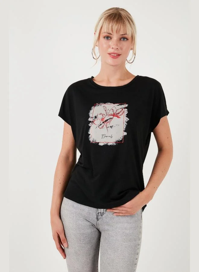 Lela Lela Printed Crew Neck Regular Fit T-Shirt Women's T-Shirt 6671002