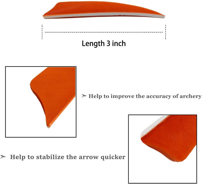 MS JUMPPER Arrows 3 Inch Real Feathers Fletching with Shield Cut for DIY Hunting Shooting Shafts (36 Pack) - Image 2