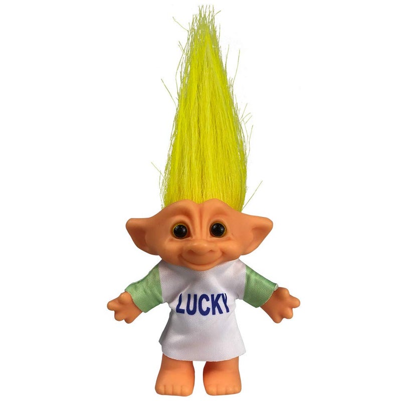 Yintlilocn Vintage Troll Dolls Chromatic Adorable for Collections School Project Arts and Crafts Party Favors 75 Tall Yellow Hair Include The Length of Hair - Image 3