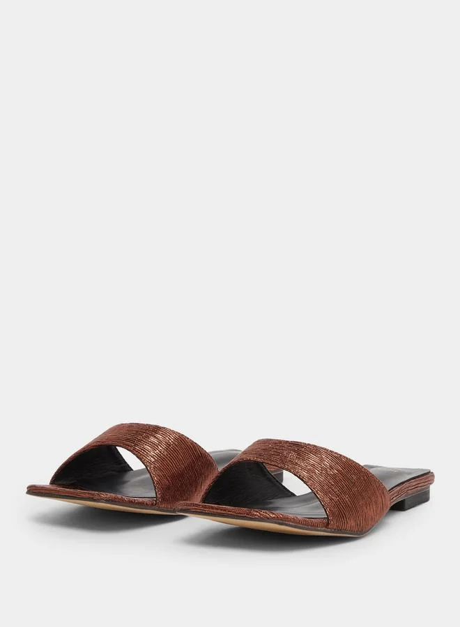 Styli Styli Textured Slip-On Flat Sandals