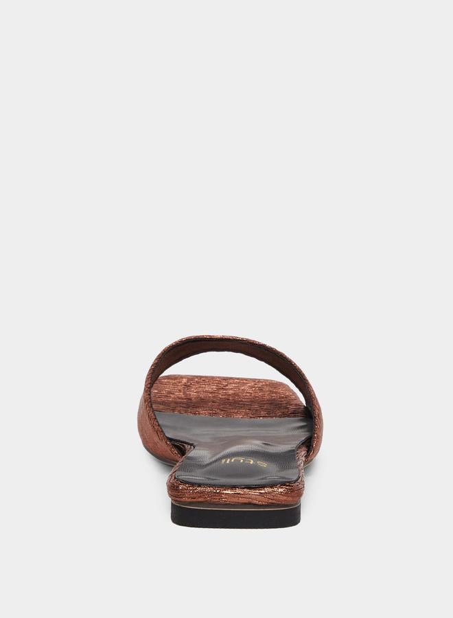 Styli Textured Slip-On Flat Sandals - Image 4