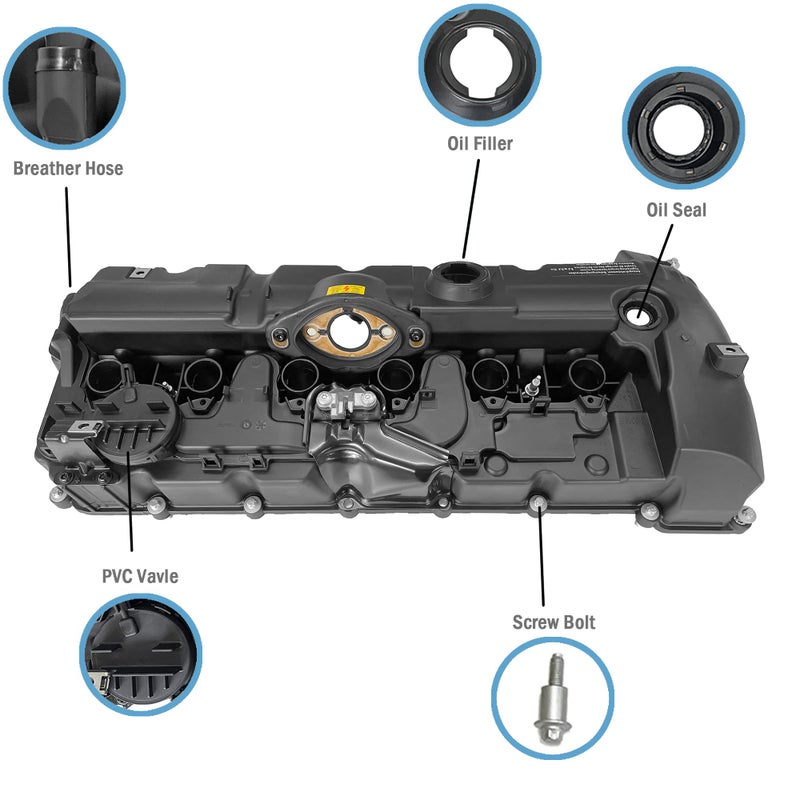 Sumyola N52 Engine Valve Cover For BMW E70 E82 E90 E91 Z4 X3 X5 128i 328i 528i 328xi 528xi 328i xDrive 528i xDrive Replaces 11127552281 - Image 4