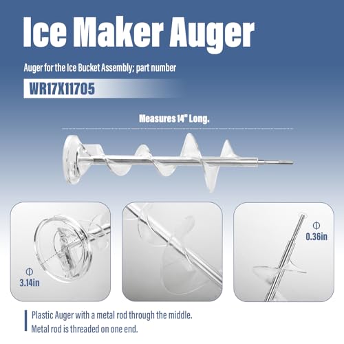 Pokin Upgrade Ice Maker Dispenser Auger for GE Refrigerator Replacement Parts WR17X11705 WR17X11939 PS1018130 AP3849786 AP3672963 PS964350 Ice Bucket Auger - Image 2