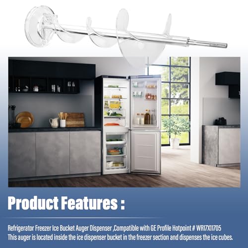 Pokin Upgrade Ice Maker Dispenser Auger for GE Refrigerator Replacement Parts WR17X11705 WR17X11939 PS1018130 AP3849786 AP3672963 PS964350 Ice Bucket Auger - Image 5