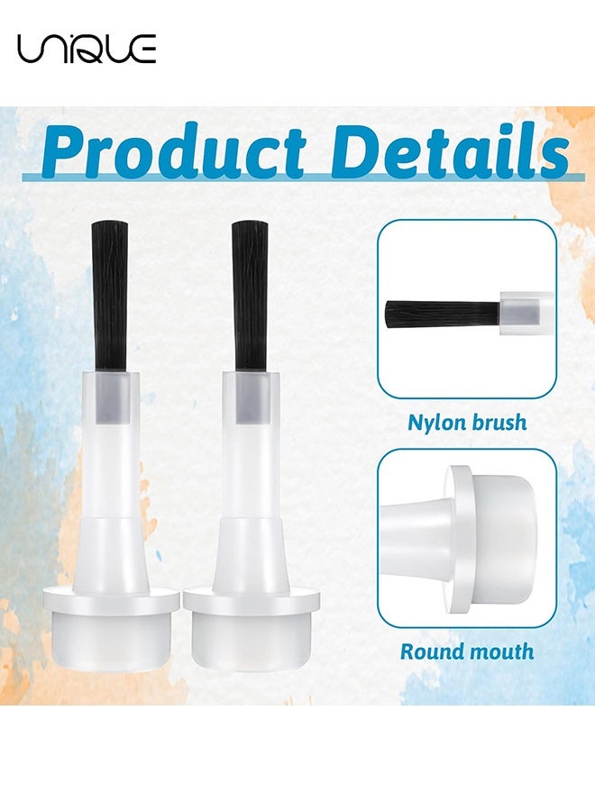 Unique 51 Pcs Replacement Nail Polish Brush Set - Mini Nail Polish Replacement Brush - Disposable Nail Art Polish Brushes Kit with Handle Soft Bristles Dip Powder Liquid Replacement Brushes with Wooden Polefor Nails Art Salon DIY - Image 3