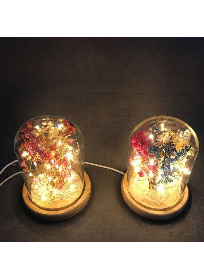 NIBEMINENT 2-Piece Fire Tree And Flower Glass Lamp Multicolour - Image 1