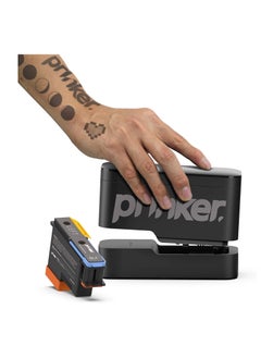 Prinker S Temporary Tattoo Device Package for Your Instant Custom Temporary Tattoos with Premium Cosmetic Black Ink - Compatible with iOS and Android Devices.