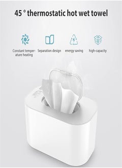 Generic Portable Baby Wipes Warmer with Thermostat, Adjustable Temperature Digital Display Wet Wipes Warmer Box (White)  - Image 2