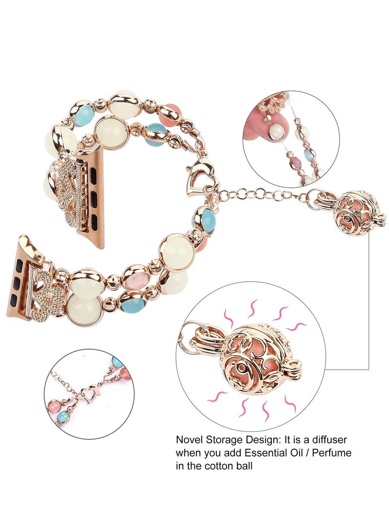 KASTWAVE Apple Watch Band 38mm/40mm 42mm/44mm Series 6 5 4 3 2 1&SE, Adjustable Wristband Handmade Night Luminous Pearl for iWatch Bracelet. - Image 3