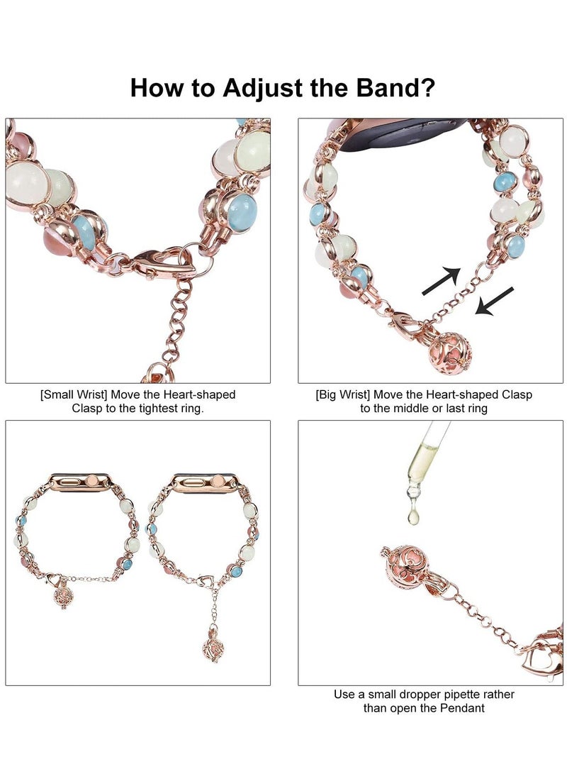 KASTWAVE Apple Watch Band 38mm/40mm 42mm/44mm Series 6 5 4 3 2 1&SE, Adjustable Wristband Handmade Night Luminous Pearl for iWatch Bracelet. - Image 4