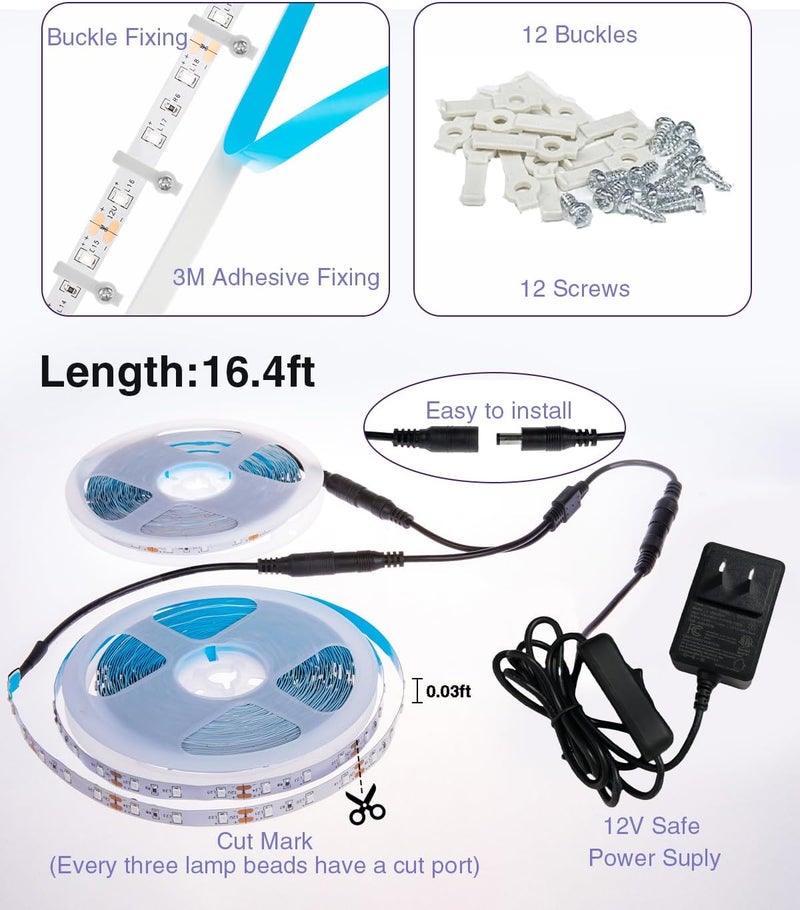 Onforu 32.8ft LED Black Light Strip Kit, 600 Units Lamp Beads, 12V Flexible Blacklight Fixtures, 10m Ribbon, Non-Waterproof for Glow Party, Indoor Birthday, Body Paint,Halloween - Image 4
