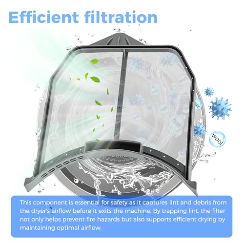 Romalon Upgraded W10516085 Dryer Lint Filter W11758174 For Whirlpool Dryer Lint Trap Filter Screen Replaces W10211906 W10370972 WPW10516085 3188345 AP6022545 PS11755878 EAP11755878 by Romalon - Image 4