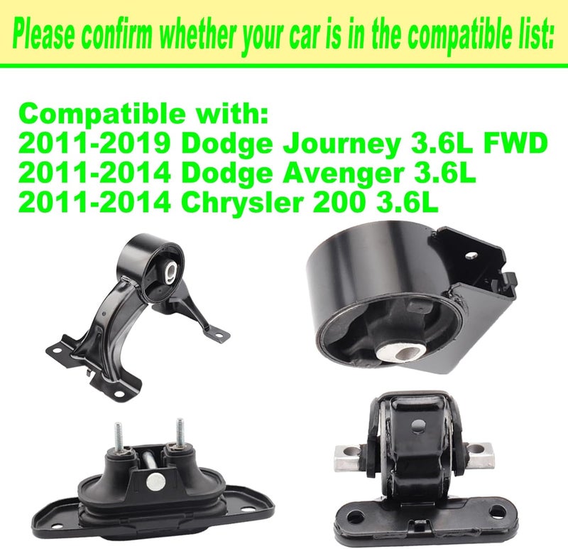SHICHU Engine Motor Mount Set for Dodge and Chrysler - Image 2