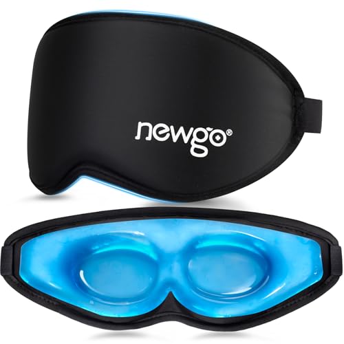 NEWGO Cooling Gel Eye Mask 3D Soft Cold Eye Mask, Eye Ice Pack with Zero Eye Pressure Hot Cold Therapy Blackout Sleep Mask for Puffiness, Dark Circles, Dry Eyes, Headaches and Stress Relief - Image 1