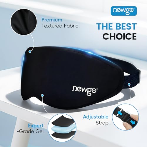 NEWGO Cooling Gel Eye Mask 3D Soft Cold Eye Mask, Eye Ice Pack with Zero Eye Pressure Hot Cold Therapy Blackout Sleep Mask for Puffiness, Dark Circles, Dry Eyes, Headaches and Stress Relief - Image 4