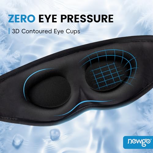 NEWGO Cooling Gel Eye Mask 3D Soft Cold Eye Mask, Eye Ice Pack with Zero Eye Pressure Hot Cold Therapy Blackout Sleep Mask for Puffiness, Dark Circles, Dry Eyes, Headaches and Stress Relief - Image 3