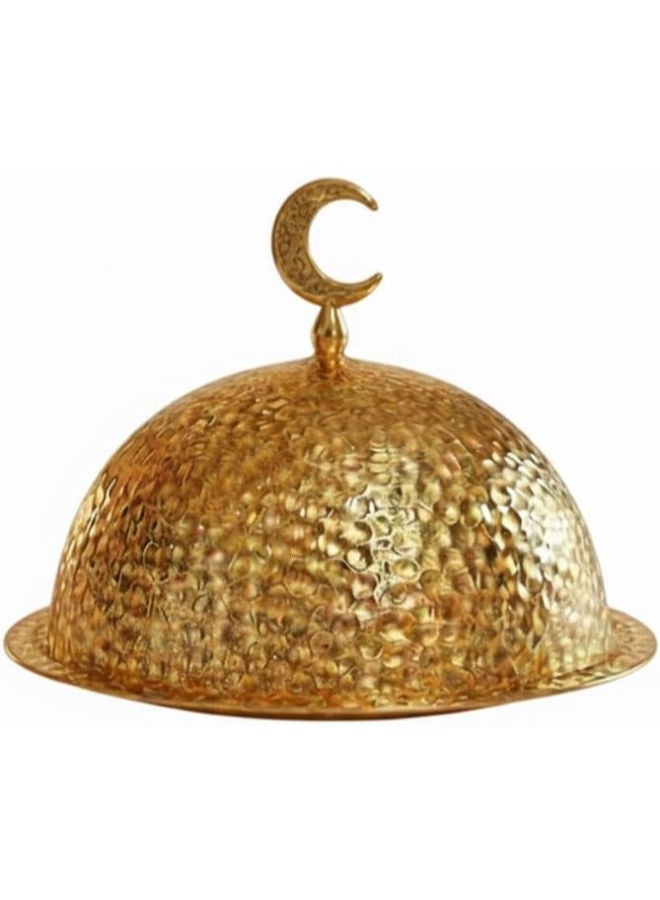 serving dish with a dome lid and a crescent moon handle for Ramadan - Image 1