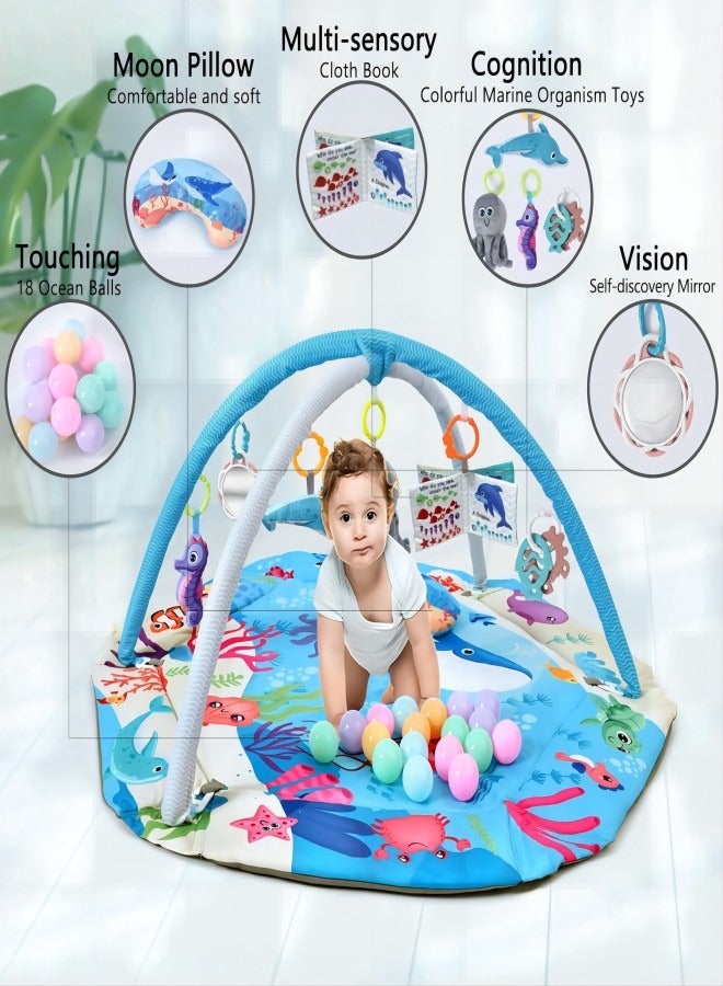آي ميس يو صالة ألعاب للأطفال وسجادة لعب للرضع، سجادة لعب وصالة ألعاب، صالة ألعاب نشاط للأطفال للاستكشاف الحسي وتنمية المهارات الحركية من الرضيع إلى الطفل الصغير - Image 2