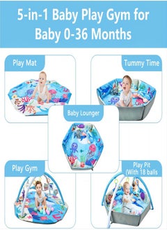 iMissiu Baby Gym and Infant Play mat,Play Mat & Play Gym, Combination Baby Activity Gym for Sensory Exploration and Motor Skill Development from Baby to Toddler  - Image 3