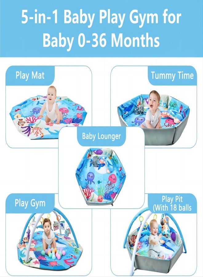 آي ميس يو صالة ألعاب للأطفال وسجادة لعب للرضع، سجادة لعب وصالة ألعاب، صالة ألعاب نشاط للأطفال للاستكشاف الحسي وتنمية المهارات الحركية من الرضيع إلى الطفل الصغير - Image 3