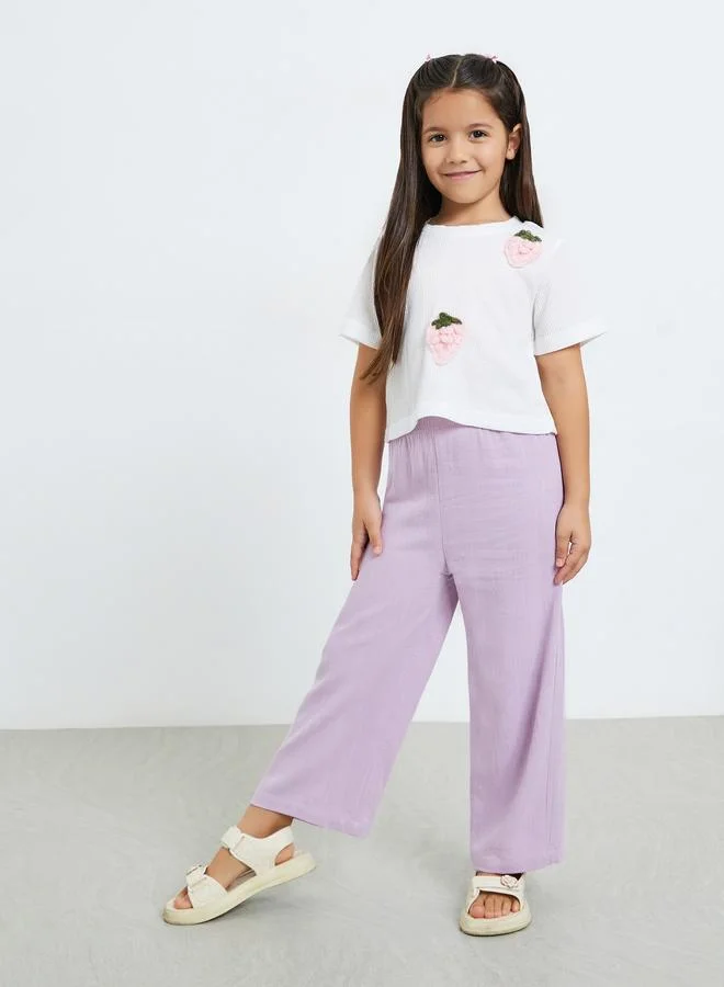 Styli Girls Lilac Wide Leg Pants
