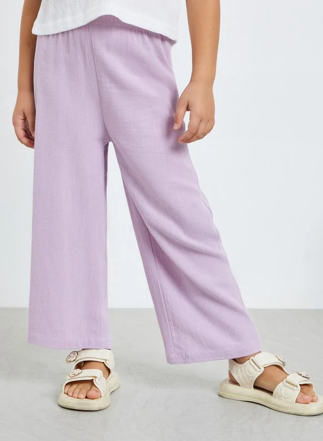 Styli Girls Lilac Wide Leg Pants