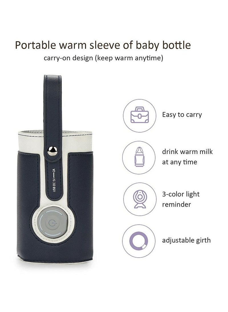 Excefore Portable Bottle Warmer, with 3 Temperature Control, Travel Smart Insulation Milk Bottle Cover Bag, USB Baby Bottle Warmer for Breastmilk or Formula for Travel and Other Outdoor Activities - Image 3