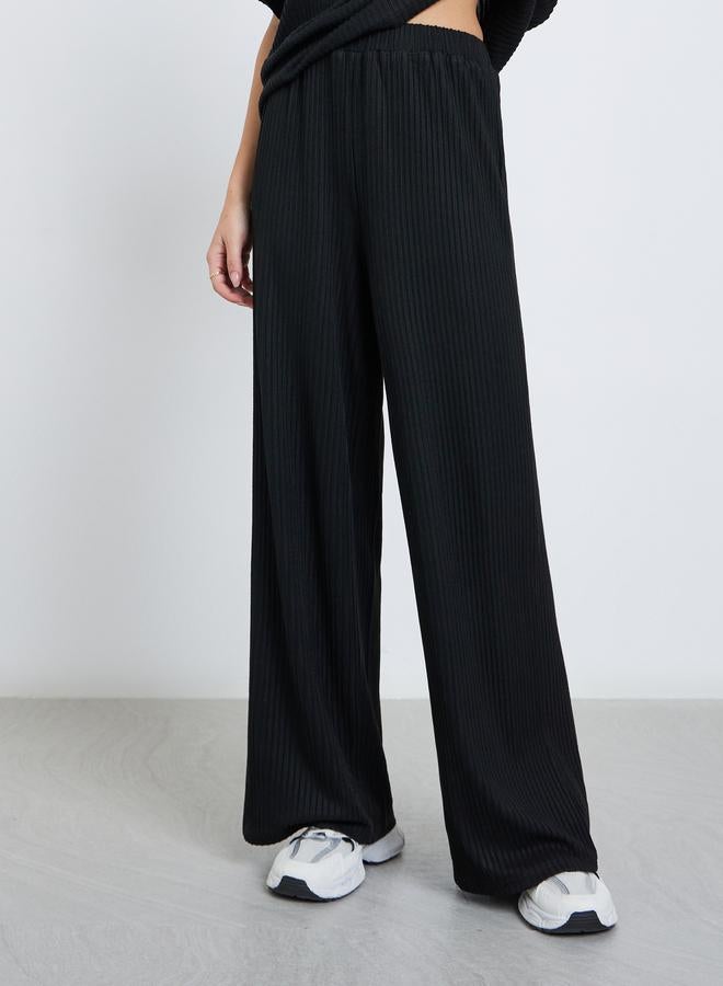 Styli Black Oversized Ribbed T-Shirt and Pants Co-Ords - Image 5