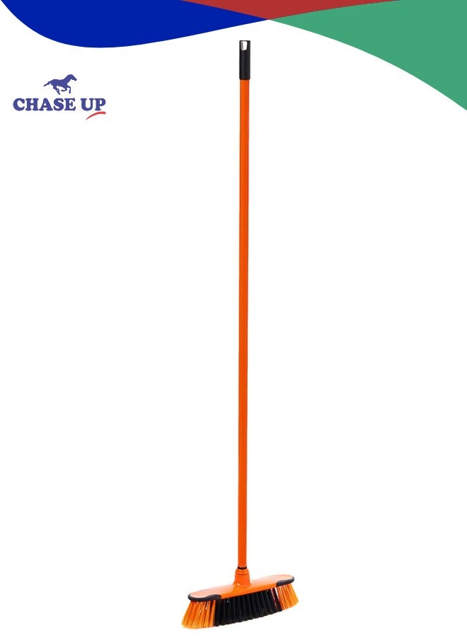 Chase Up Long Floor Broom with Strong Iron Handle - Upright Long Handle Broom with Stiff Bristles - Multipurpose Cleaning Tool Perfect for Home or Office Use - Ideal for All Sweeping Cleaning Job - Image 1