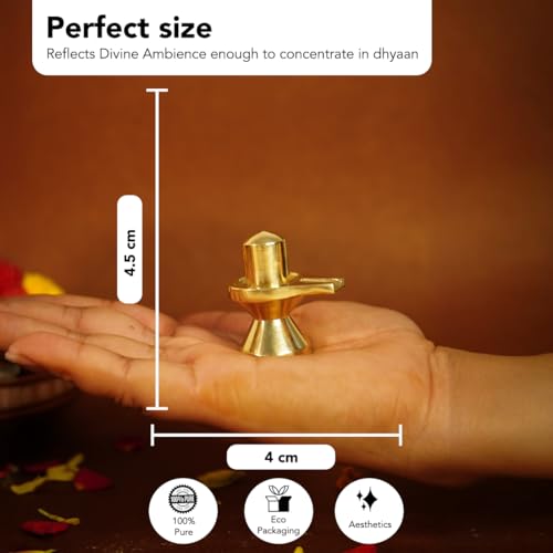 Ekhasa 100% Pure Brass Shivling for Home Puja (Size: 4.5 cm) | Siva Linga for Pooja | Shiva Lingam for Office | Shiv Linga for Gift | Shiva Linga | Ideal Gift for All Occasions - Image 2